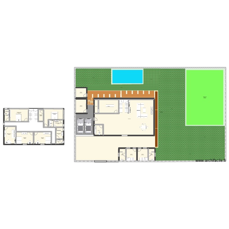 Villa Cati. Plan de 23 pièces et 1183 m2