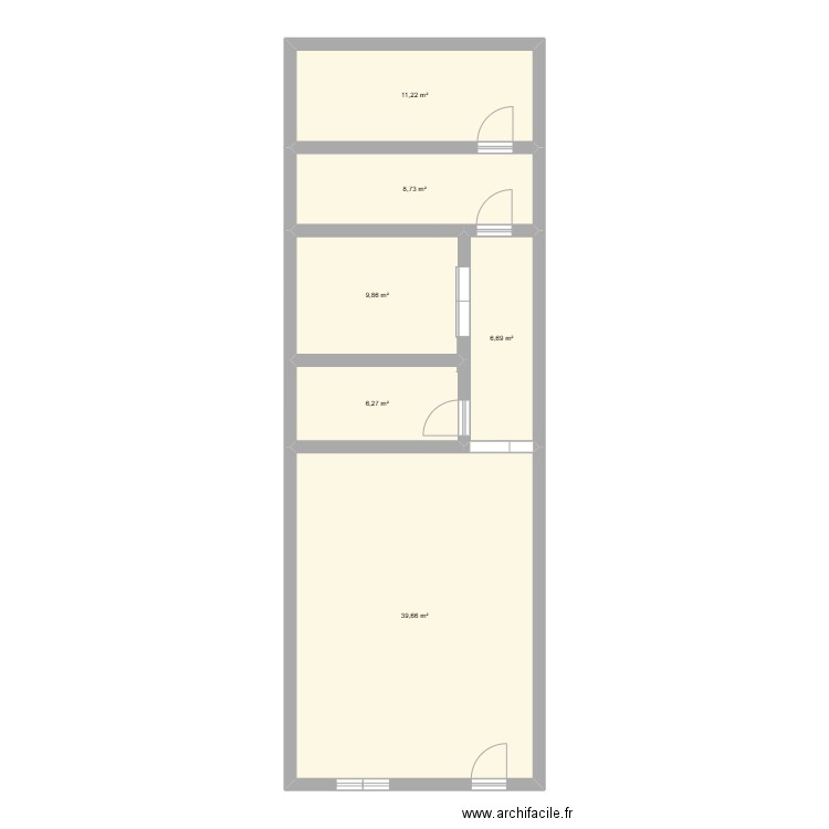 plan appart. Plan de 6 pièces et 82 m2