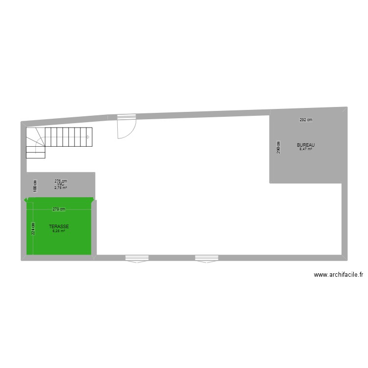 SODDES1. Plan de 3 pièces et 17 m2