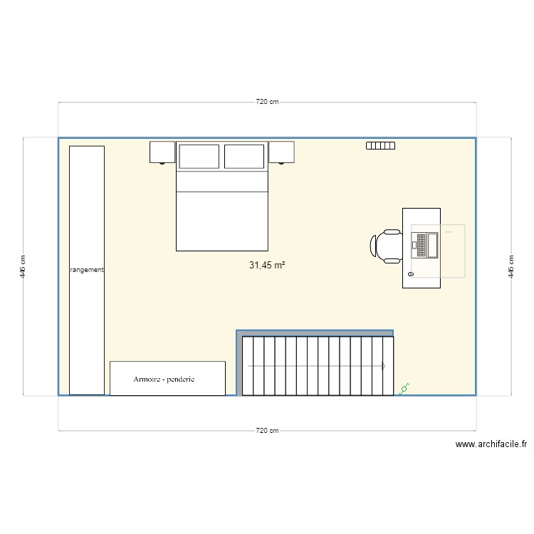 Etage 2. Plan de 1 pièce et 31 m2