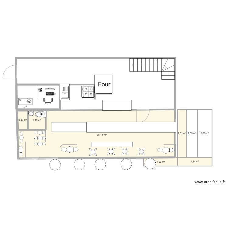 plan magasin guyon  caly . Plan de 8 pièces et 36 m2