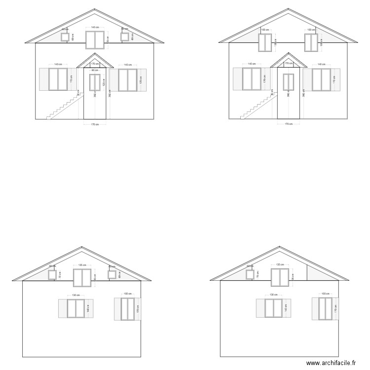 plan de façade DP4 V2. Plan de 0 pièce et 0 m2