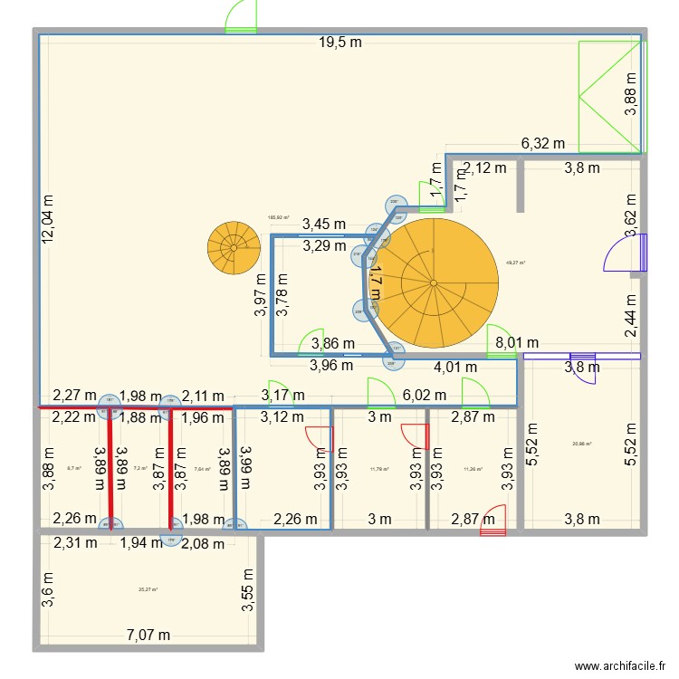 PLAN NEW  RDC avec cotations 2. Plan de 9 pièces et 328 m2