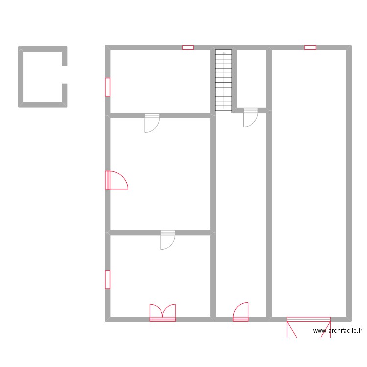 CLARET. Plan de 6 pièces et 181 m2