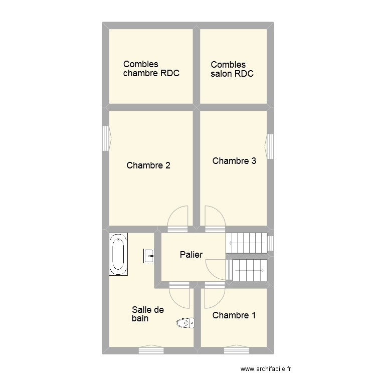 arondel etage. Plan de 8 pièces et 70 m2