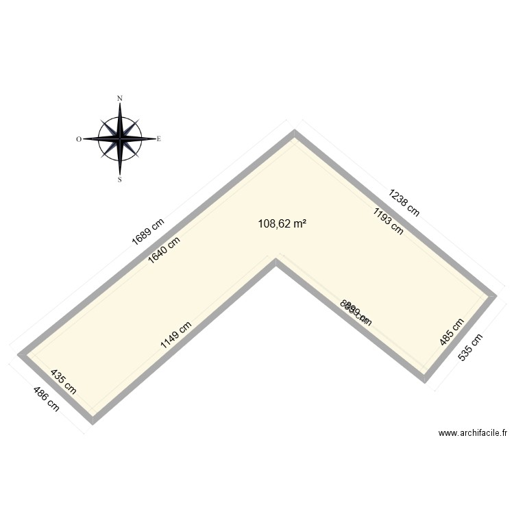 Lagrange. Plan de 1 pièce et 109 m2