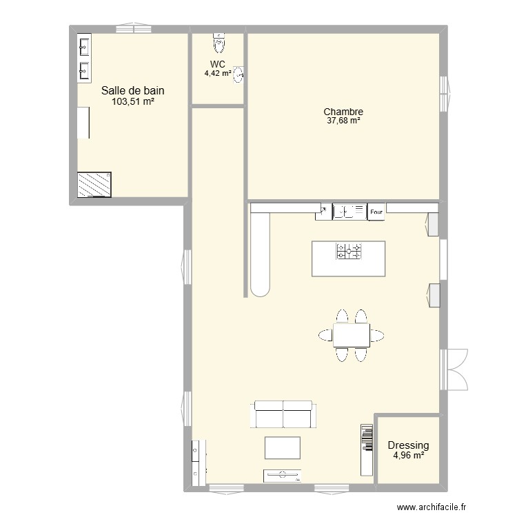 Projet maison. Plan de 4 pièces et 151 m2