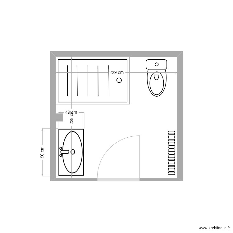 sdbstpdx2. Plan de 1 pièce et 5 m2