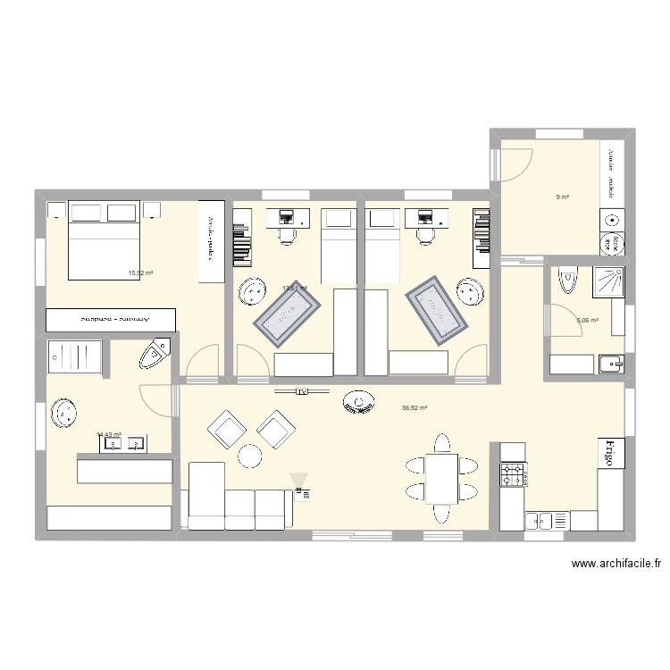 Justi 2. Plan de 6 pièces et 115 m2