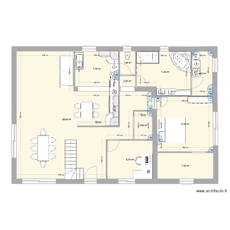 maison jonath. Plan de 10 pièces et 120 m2