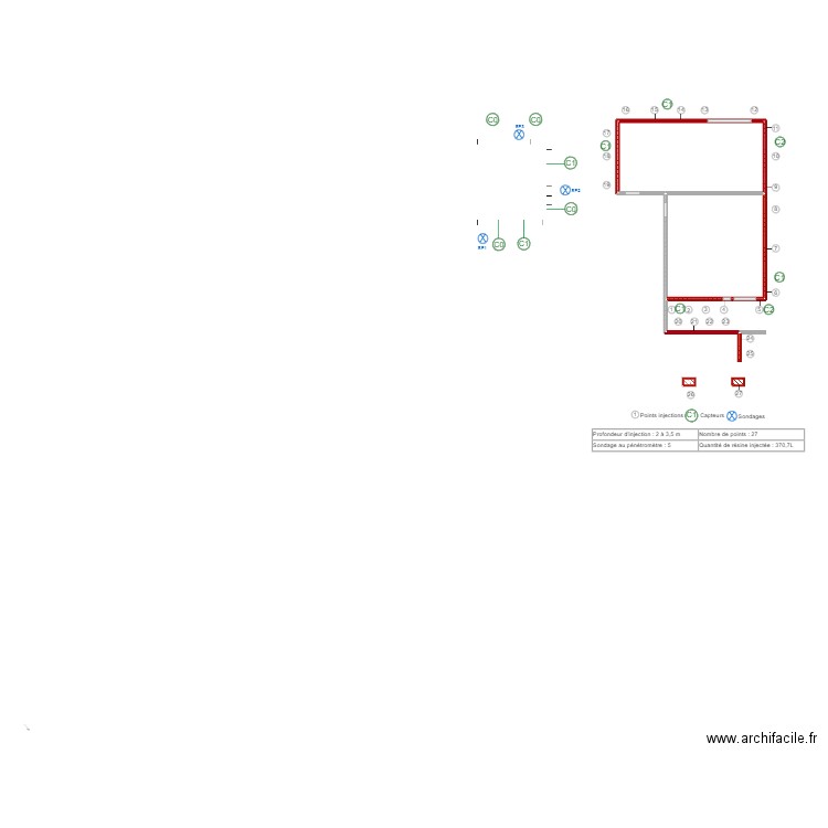 massart. Plan de 2 pièces et 35 m2