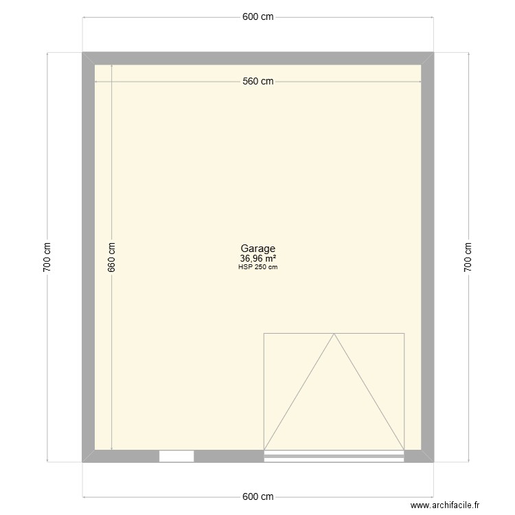 plan de garage 1. Plan de 1 pièce et 37 m2