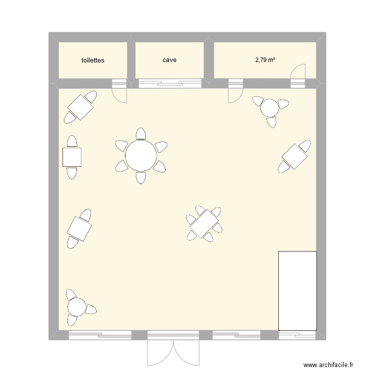 SALLE . Plan de 4 pièces et 52 m2