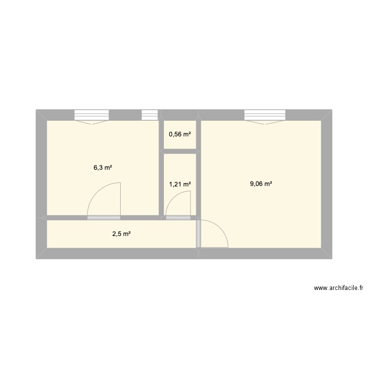 SDB6. Plan de 5 pièces et 20 m2