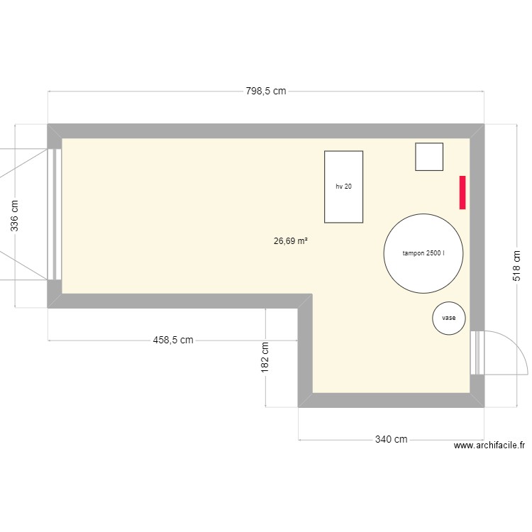 geoge. Plan de 1 pièce et 27 m2