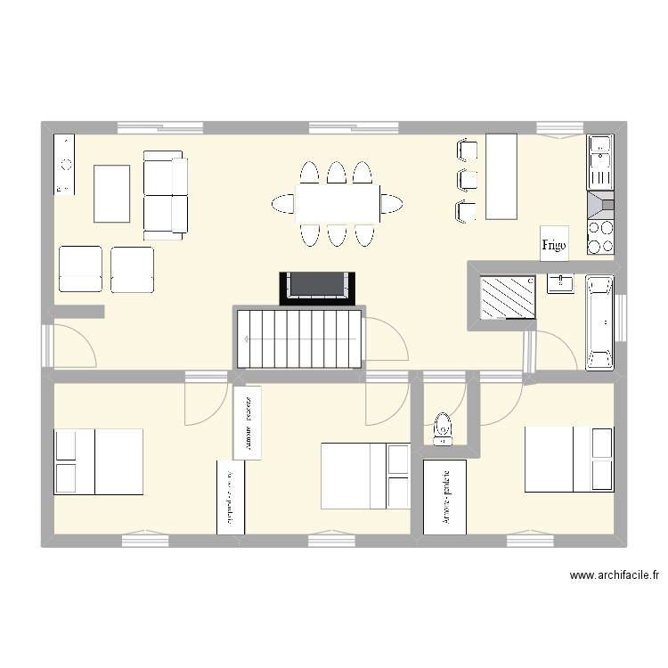 plan dieuaide. Plan de 7 pièces et 92 m2