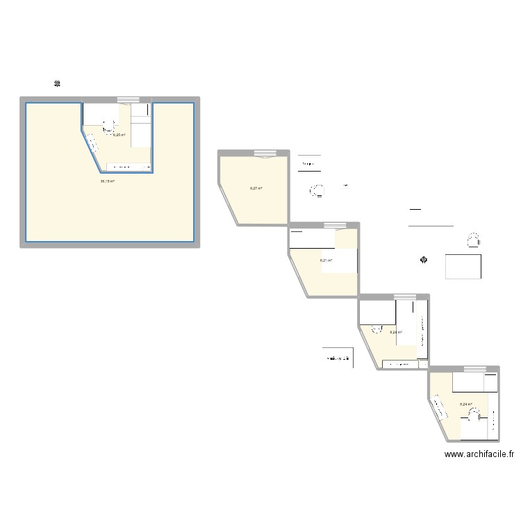 ch 1. Plan de 6 pièces et 77 m2