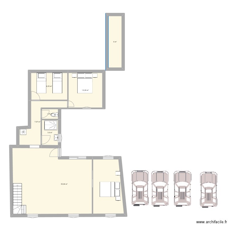 MAISON LES BONNAULTS. Plan de 7 pièces et 92 m2