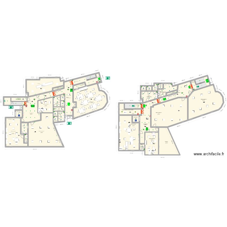 Crèche 14.10. Plan de 41 pièces et 688 m2