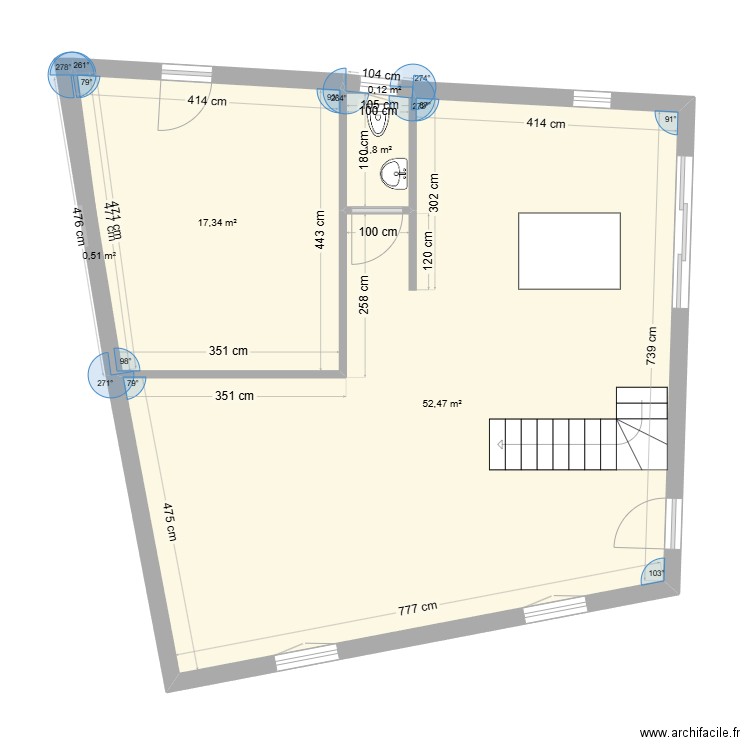 Maison Rozier. Plan de 5 pièces et 72 m2