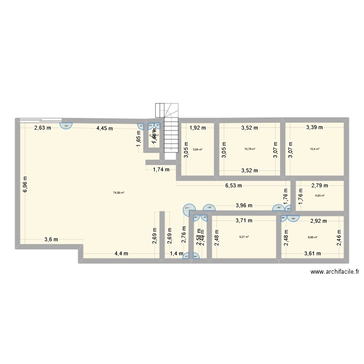 plan maison cante. Plan de 9 pièces et 128 m2