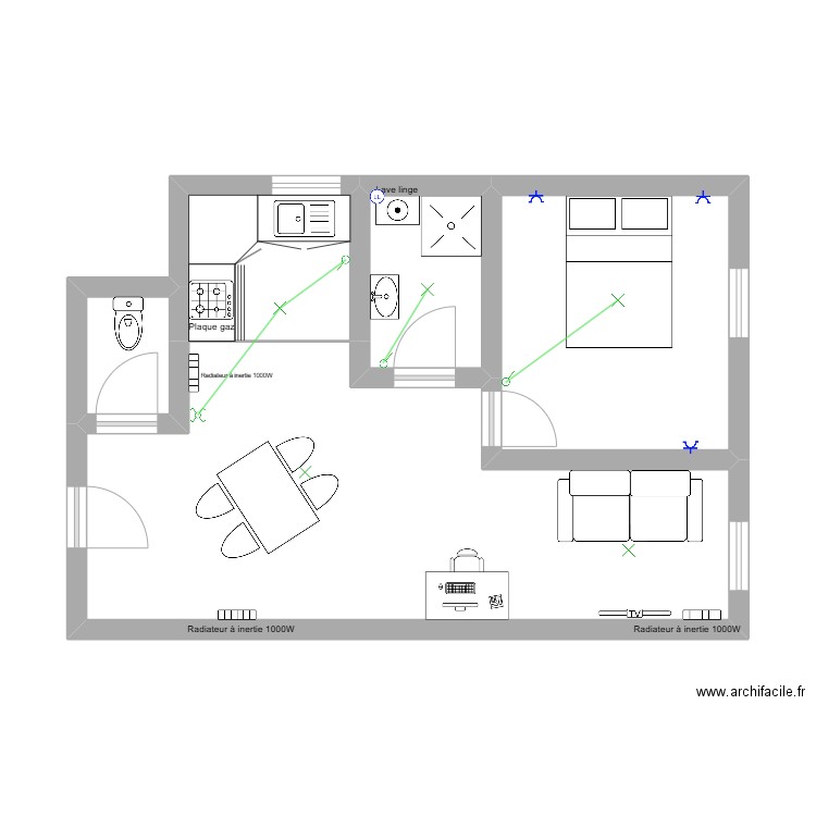 TD03. Plan de 5 pièces et 41 m2