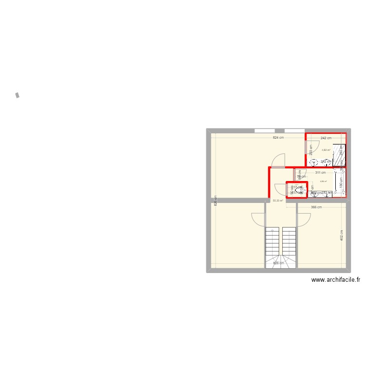 19 P Doumer 1er. Plan de 4 pièces et 78 m2