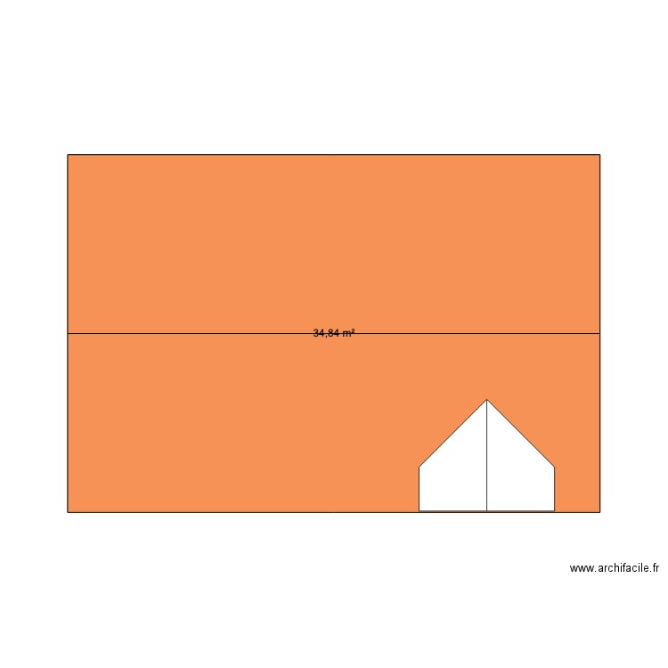 Lucarne. Plan de 1 pièce et 35 m2