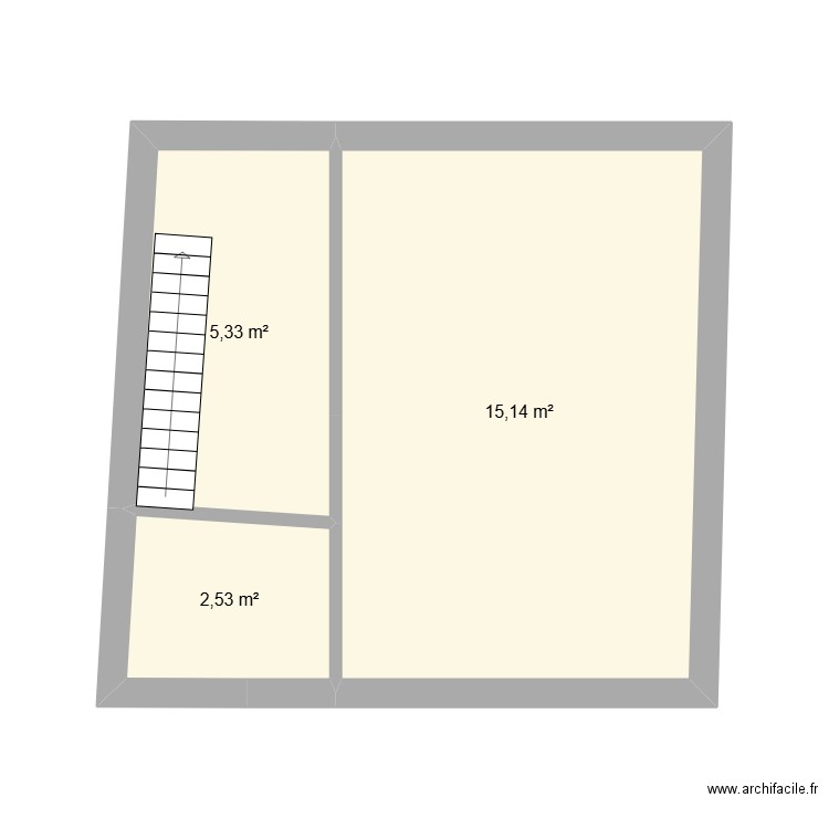 Bureau-2ème_DIRUGGIERO. Plan de 3 pièces et 23 m2