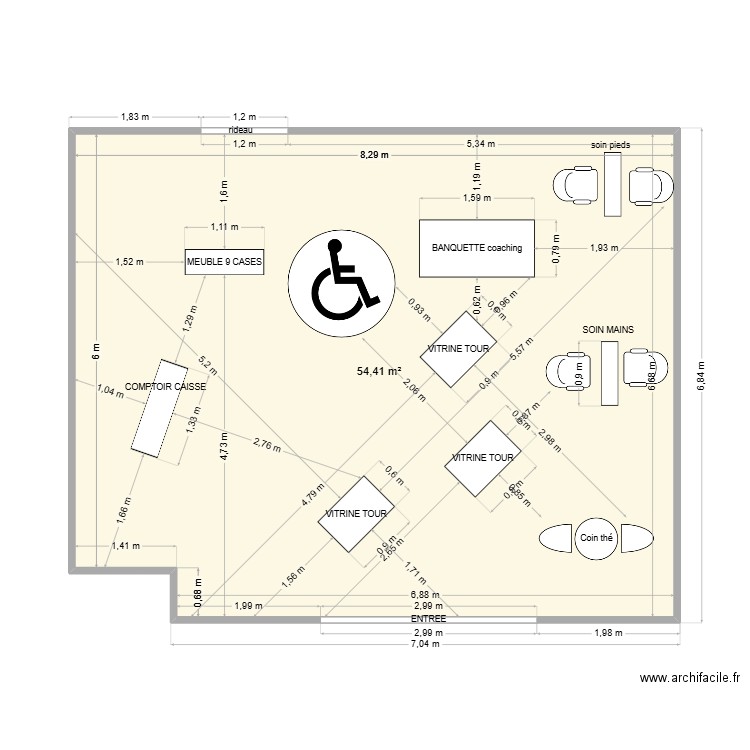 LAVANA AOSTIN V.4. Plan de 1 pièce et 54 m2