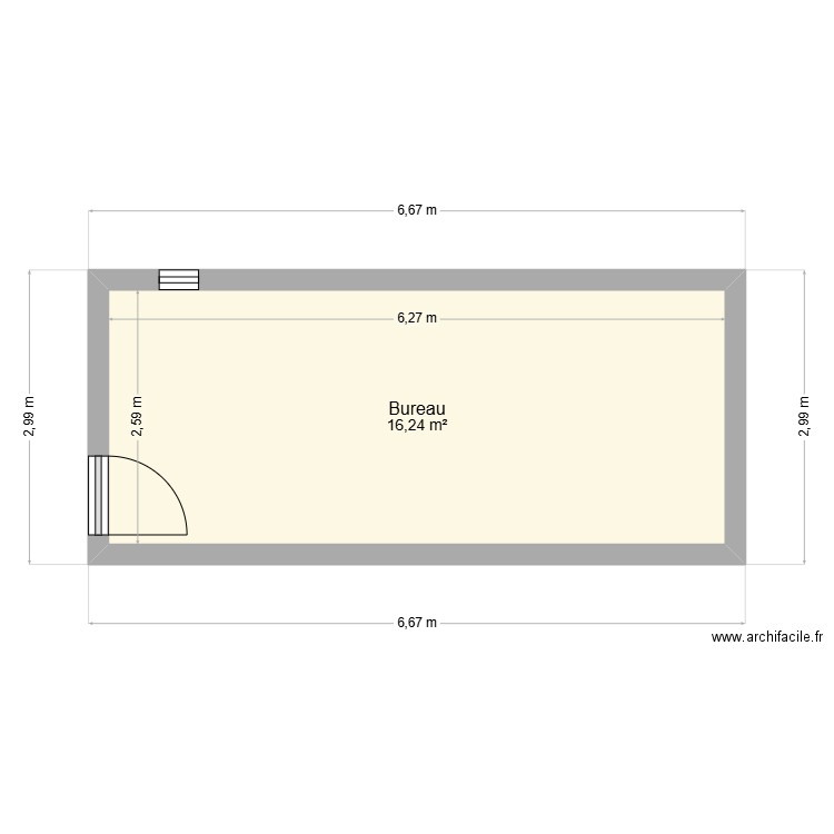 Christophe KUSPER. Plan de 1 pièce et 16 m2