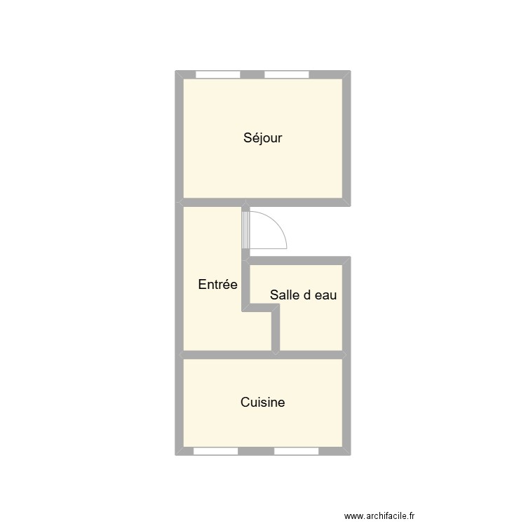 2408 BRINDEJONC RDC. Plan de 4 pièces et 9 m2