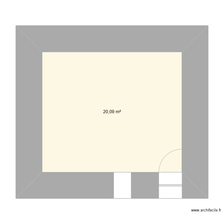 DECONDITIONNEMENT. Plan de 1 pièce et 20 m2