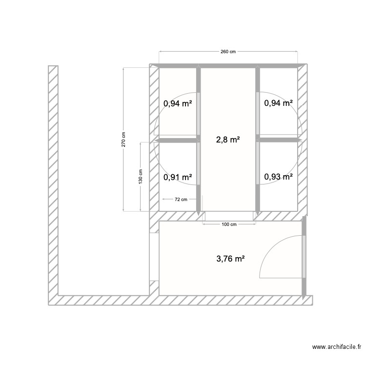 caves ruitor. Plan de 6 pièces et 10 m2