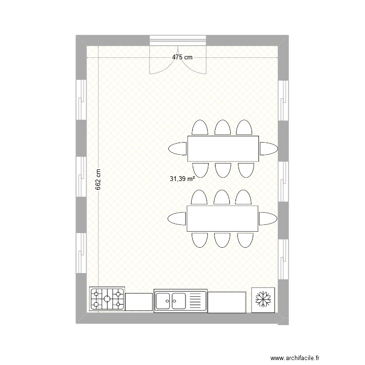 CANTINE STAFF. Plan de 1 pièce et 31 m2