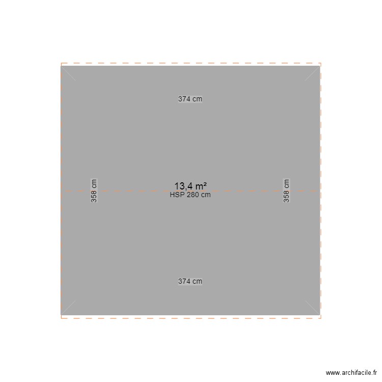 cuisineete. Plan de 1 pièce et 13 m2