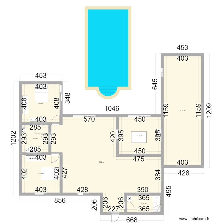 ebauche1. Plan de 7 pièces et 184 m2