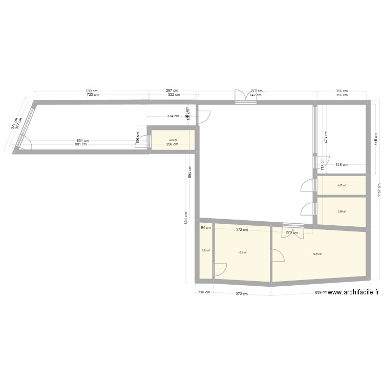 Magasin + Bar Lons Elo. Plan de 2 pièces et 10 m2