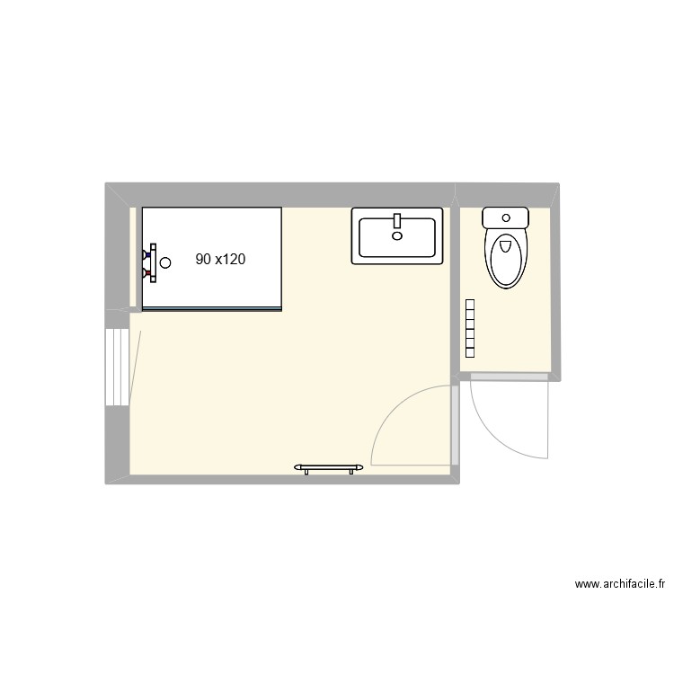 LRM Rousselot Pdt 2. Plan de 2 pièces et 7 m2