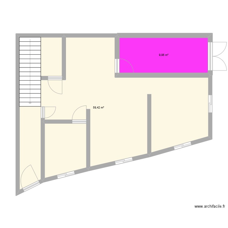 Ma maison. Plan de 2 pièces et 69 m2