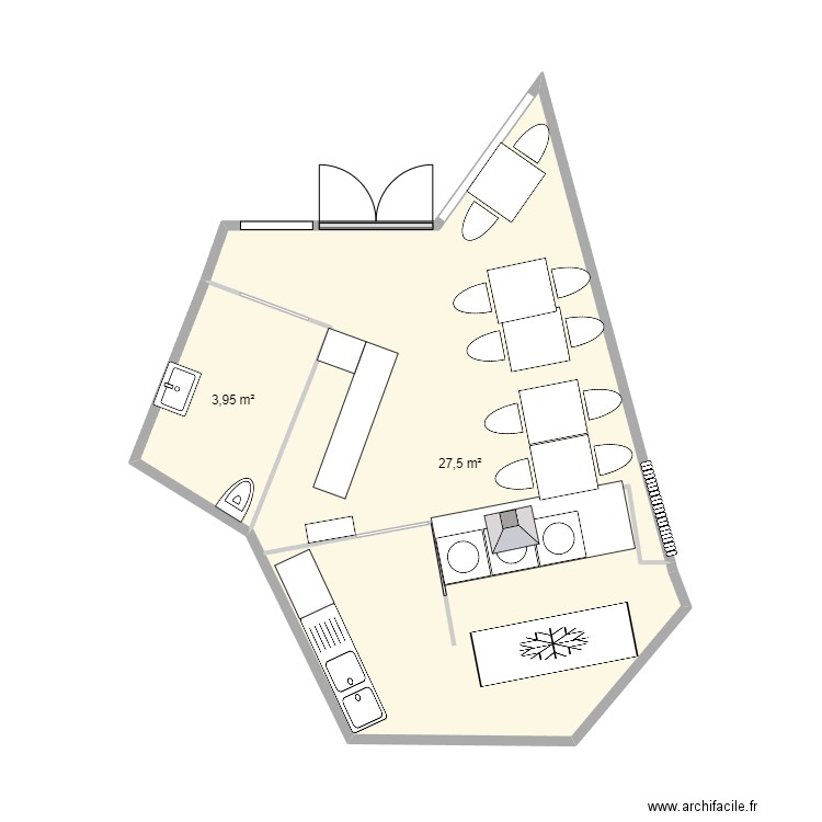 la fabrique villard 2. Plan de 2 pièces et 31 m2