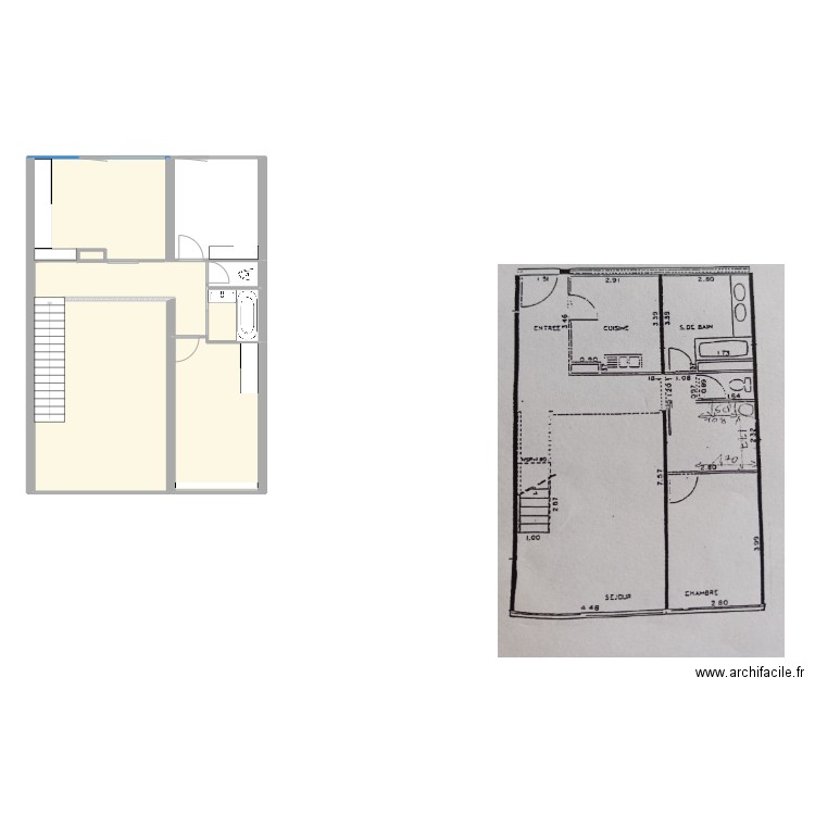 Lumiere_Haut. Plan de 3 pièces et 67 m2