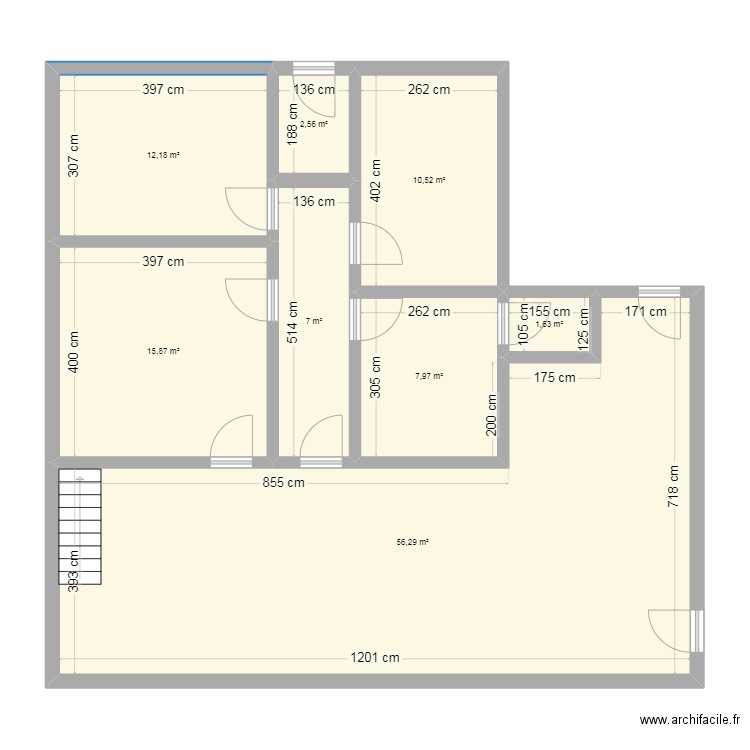 Maison Lescarran 1. Plan de 8 pièces et 114 m2