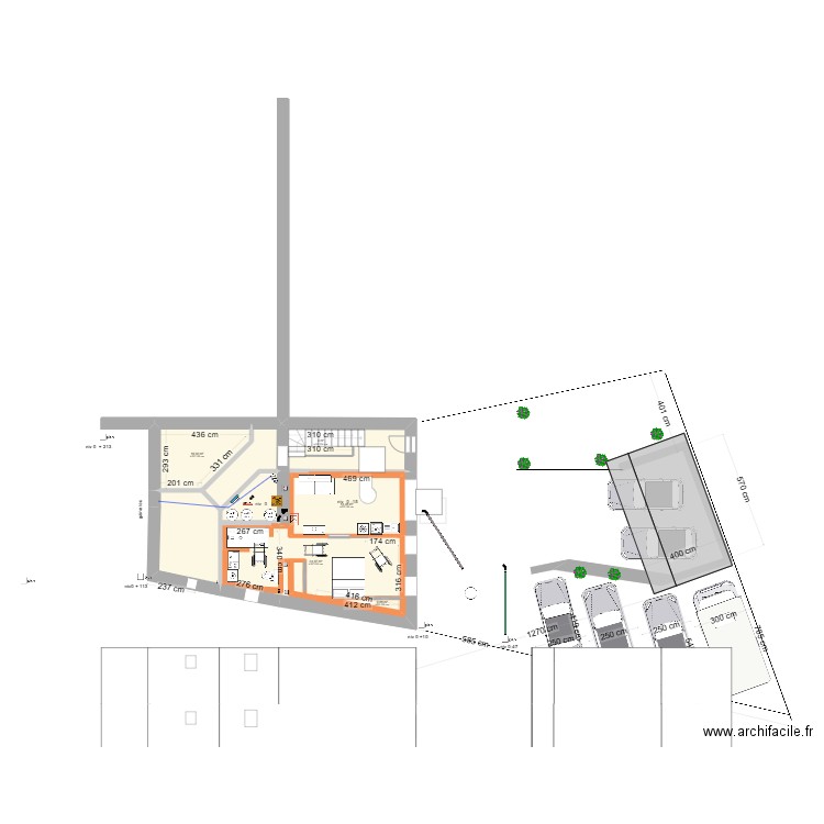 grange etage 2. Plan de 72 pièces et 1081 m2