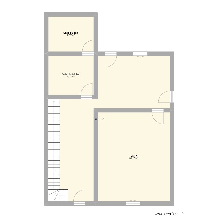 Mainzac rdc. Plan de 4 pièces et 86 m2