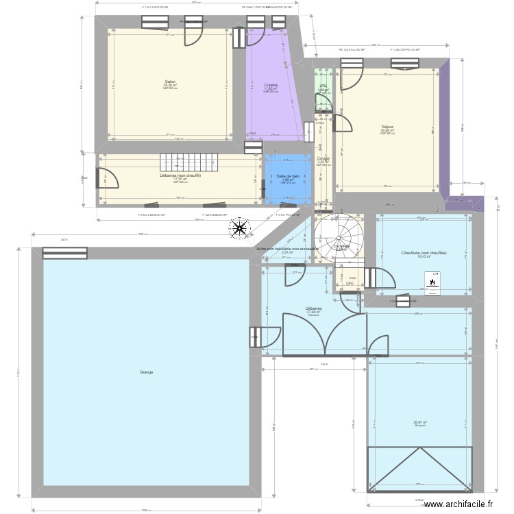 ML24014319. Plan de 25 pièces et 416 m2