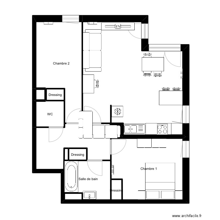 T3 Cormeilles en parisis2. Plan de 10 pièces et 60 m2