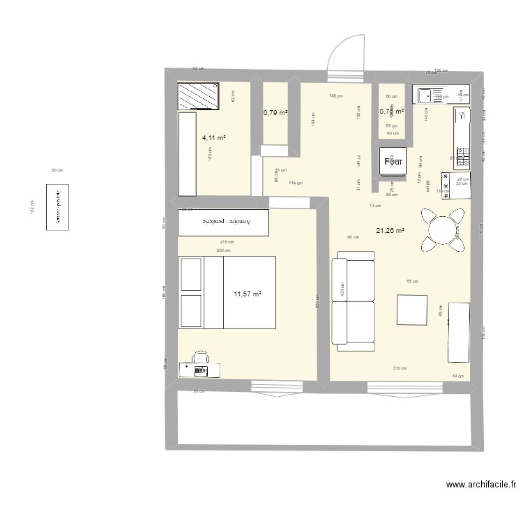 APP VILLARD. Plan de 5 pièces et 38 m2