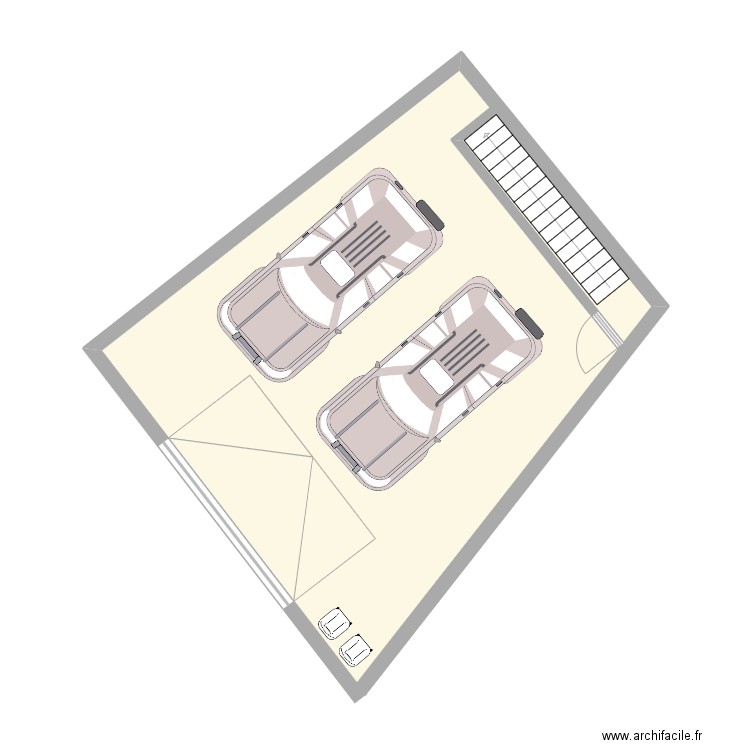 rdc escalier fond. Plan de 0 pièce et 0 m2