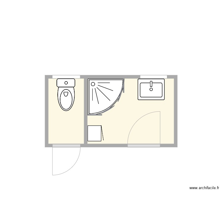 plan avant travaux Guquet. Plan de 2 pièces et 4 m2